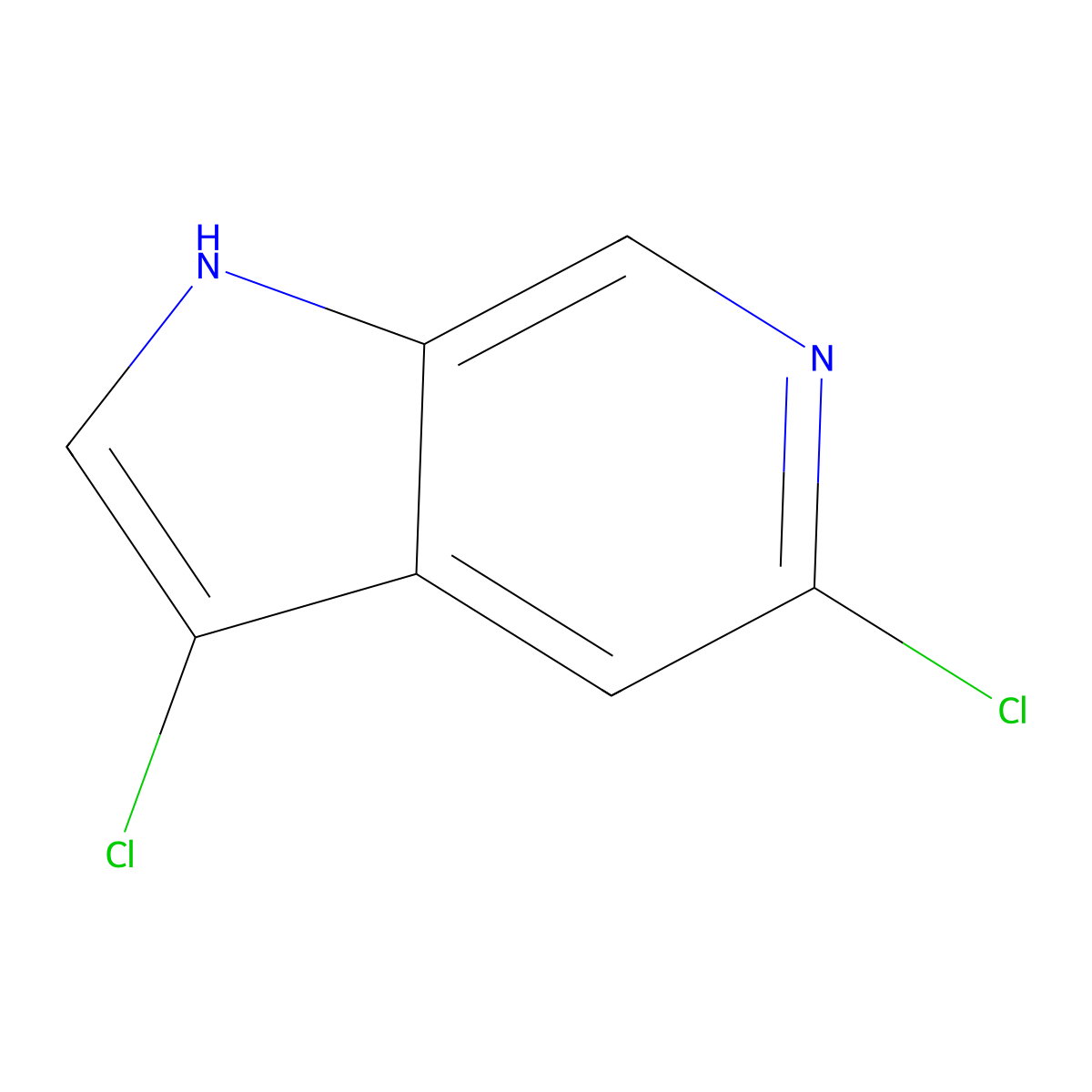 3,5-dichloro-1H-pyrrolo[2,3-c]pyridine molecular structure, CAS 1190320-38-7