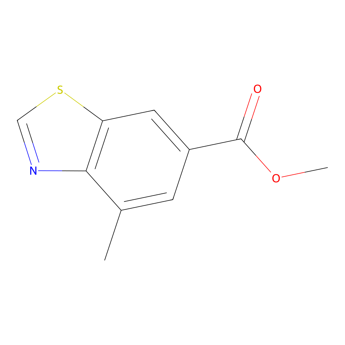 Methyl 4-methylbenzo[d]thiazole-6-carboxylate molecular structure, CAS 1190320-40-1