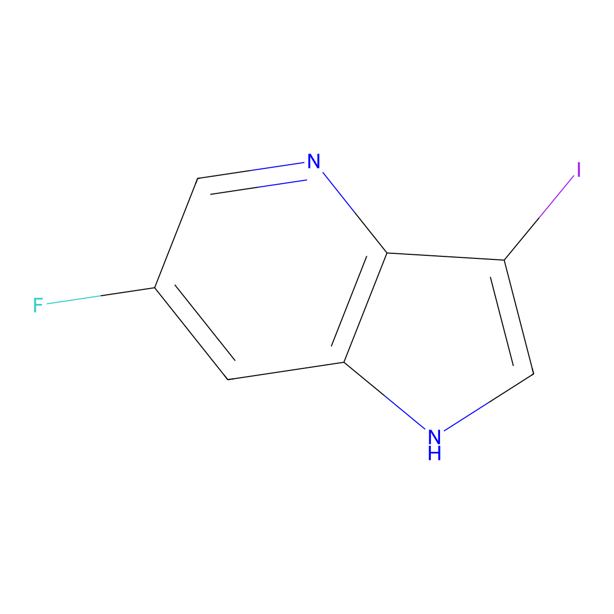 6-fluoro-3-iodo-1H-pyrrolo[3,2-b]pyridine molecular structure, CAS 1190320-41-2