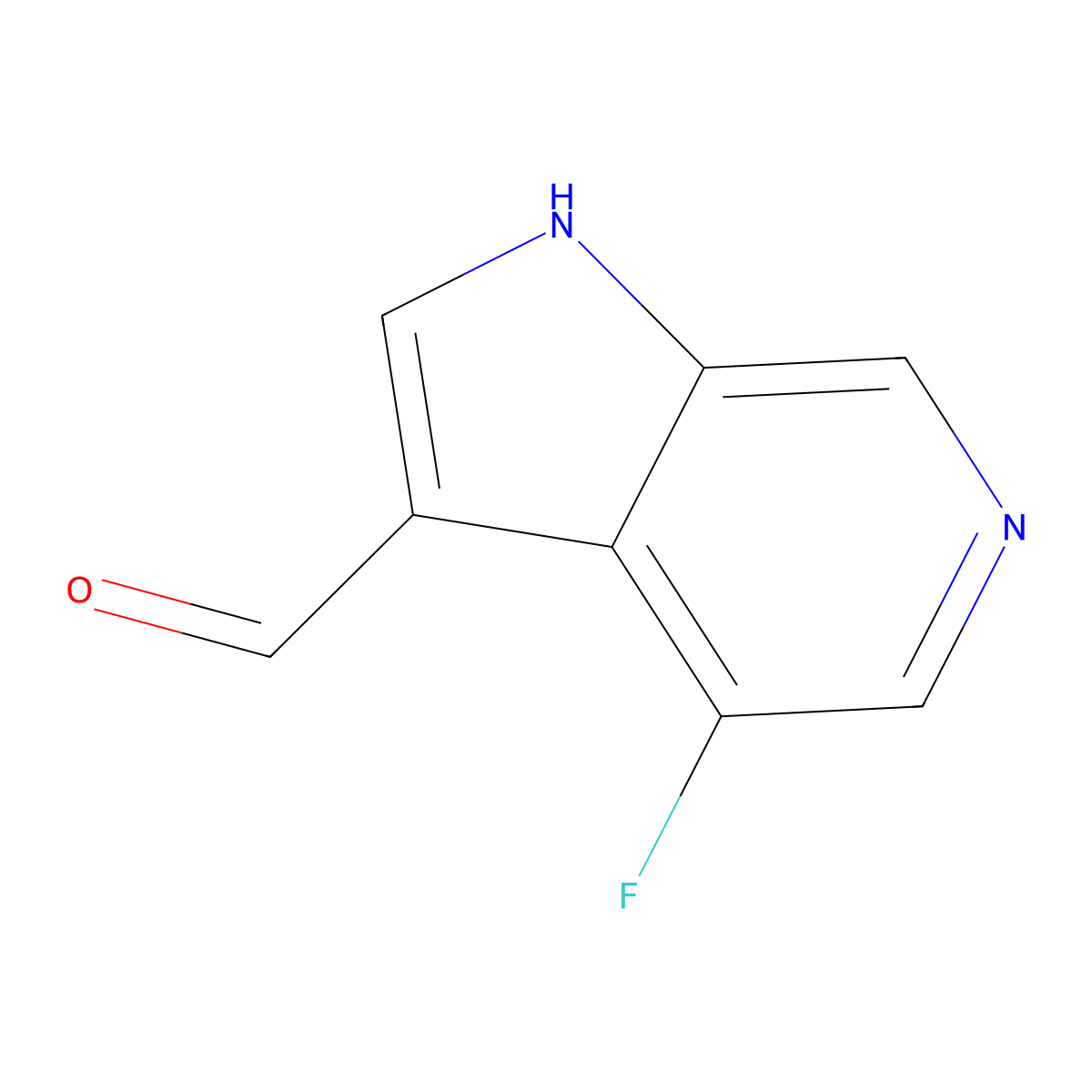 4-fluoro-1H-pyrrolo[2,3-c]pyridine-3-carbaldehyde molecular structure, CAS 1190320-43-4