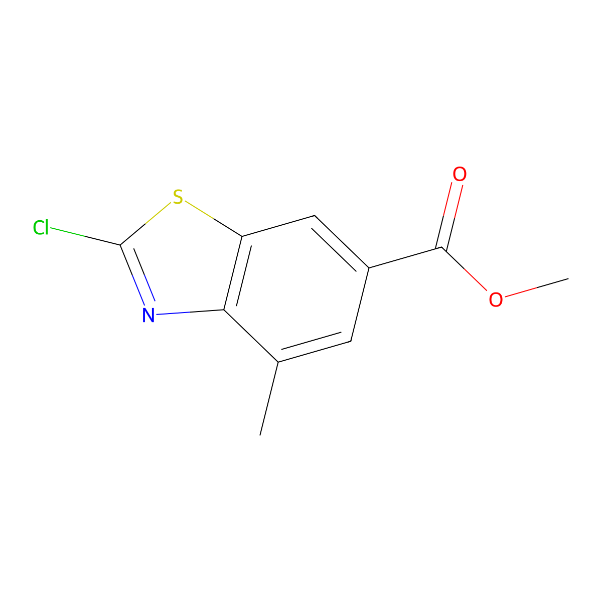 Methyl 2-chloro-4-methylbenzo[d]thiazole-6-carboxylate molecular structure, CAS 1190320-44-5