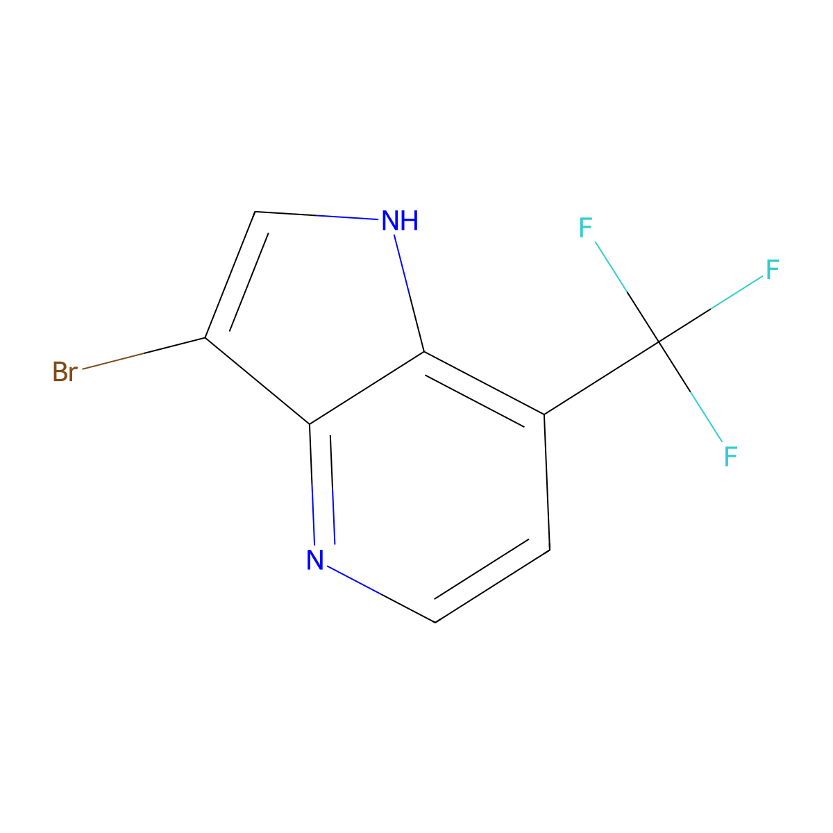 3-bromo-7-(trifluoromethyl)-1H-pyrrolo[3,2-b]pyridine molecular structure, CAS 1190320-45-6