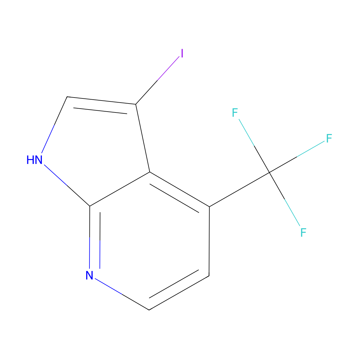 3-iodo-4-(trifluoromethyl)-1H-pyrrolo[2,3-b]pyridine molecular structure, CAS 1190320-56-9