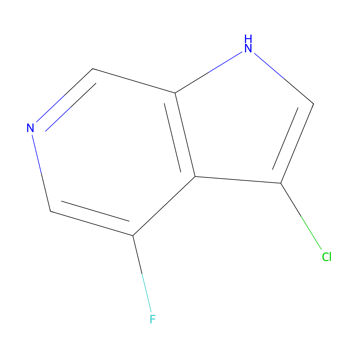 3-chloro-4-fluoro-1H-pyrrolo[2,3-c]pyridine molecular structure, CAS 1190320-63-8