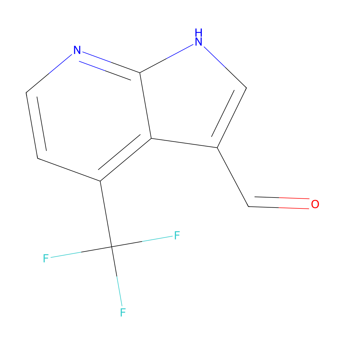 4-(Trifluoromethyl)-1H-pyrrolo[2,3-b]pyridine-3-carbaldehyde molecular structure, CAS 1190320-65-0