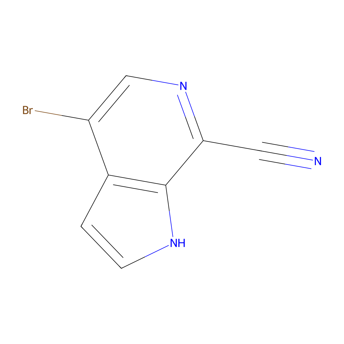 4-bromo-1H-pyrrolo[2,3-c]pyridine-7-carbonitrile molecular structure, CAS 1190320-76-3