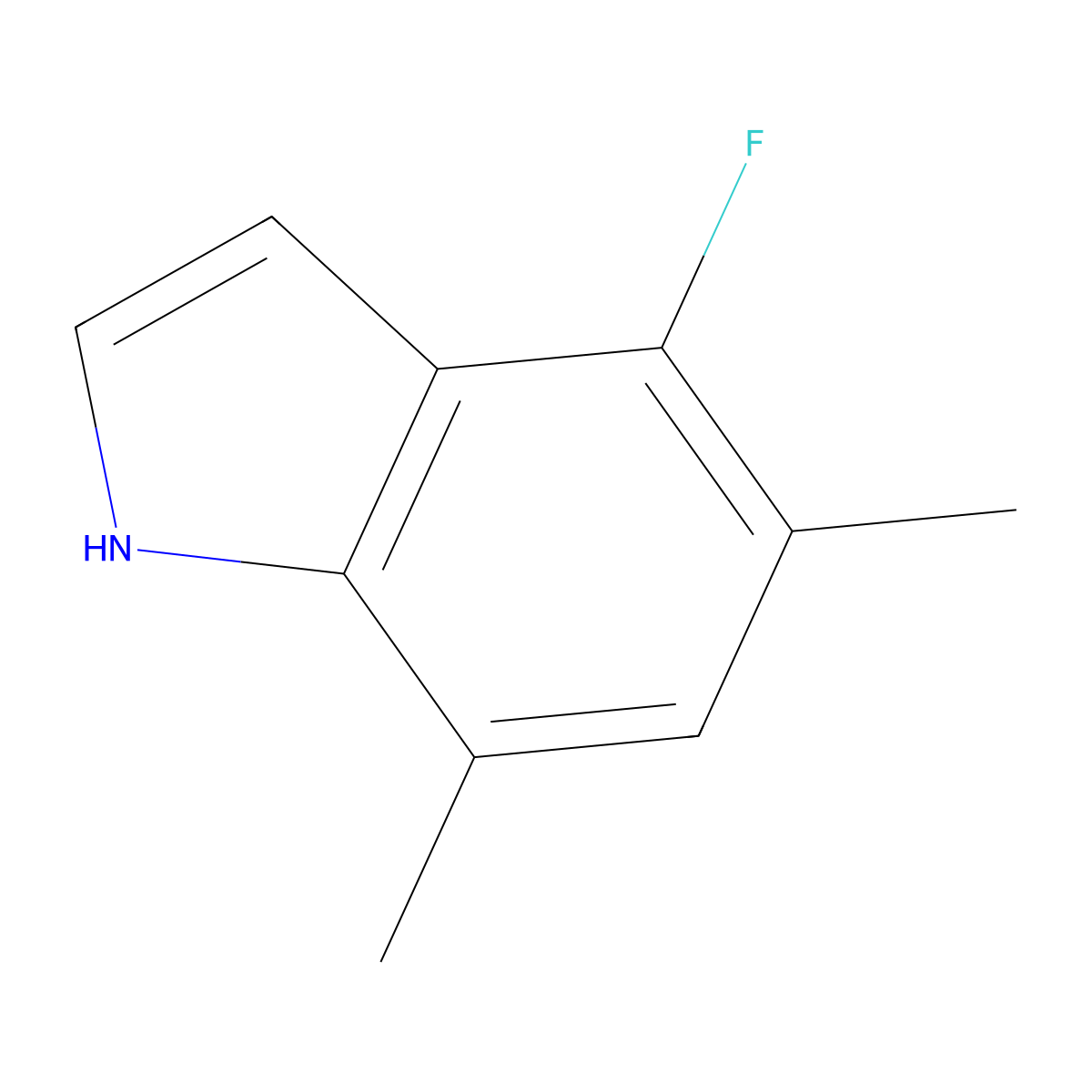 4-fluoro-5,7-dimethyl-1H-indole molecular structure, CAS 1190320-77-4