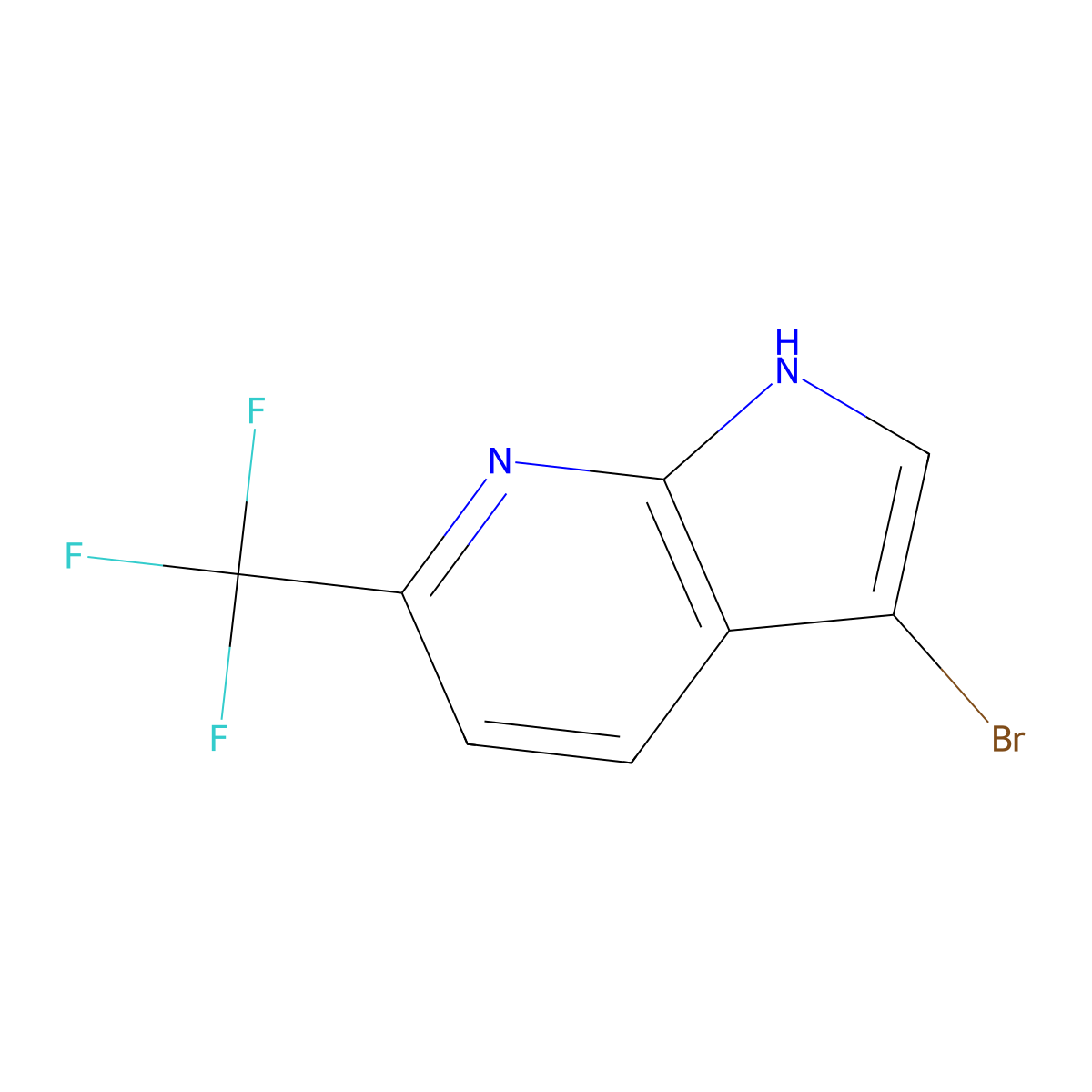 3-bromo-6-(trifluoromethyl)-1H-pyrrolo[2,3-b]pyridine molecular structure, CAS 1190320-80-9