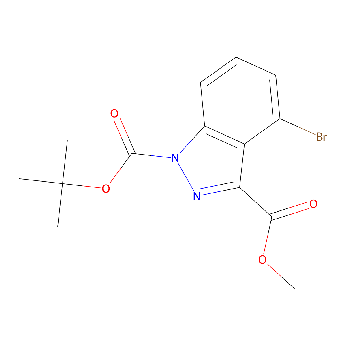 1-Boc-4-bromo-1H-indazole-3-carboyxlic acid methyl ester molecular structure, CAS 1190320-84-3