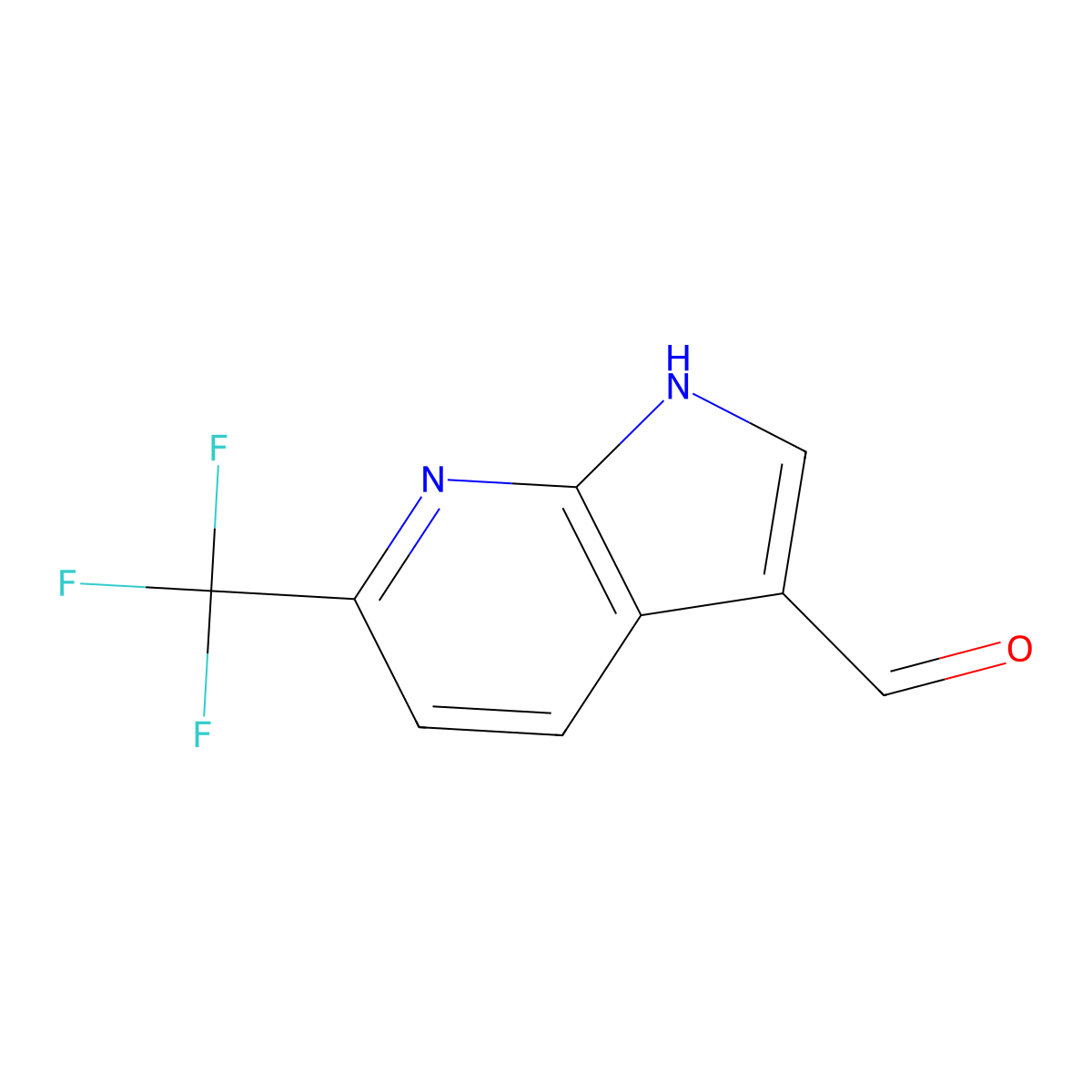 6-(trifluoromethyl)-1H-pyrrolo[2,3-b]pyridine-3-carbaldehyde molecular structure, CAS 1190320-89-8
