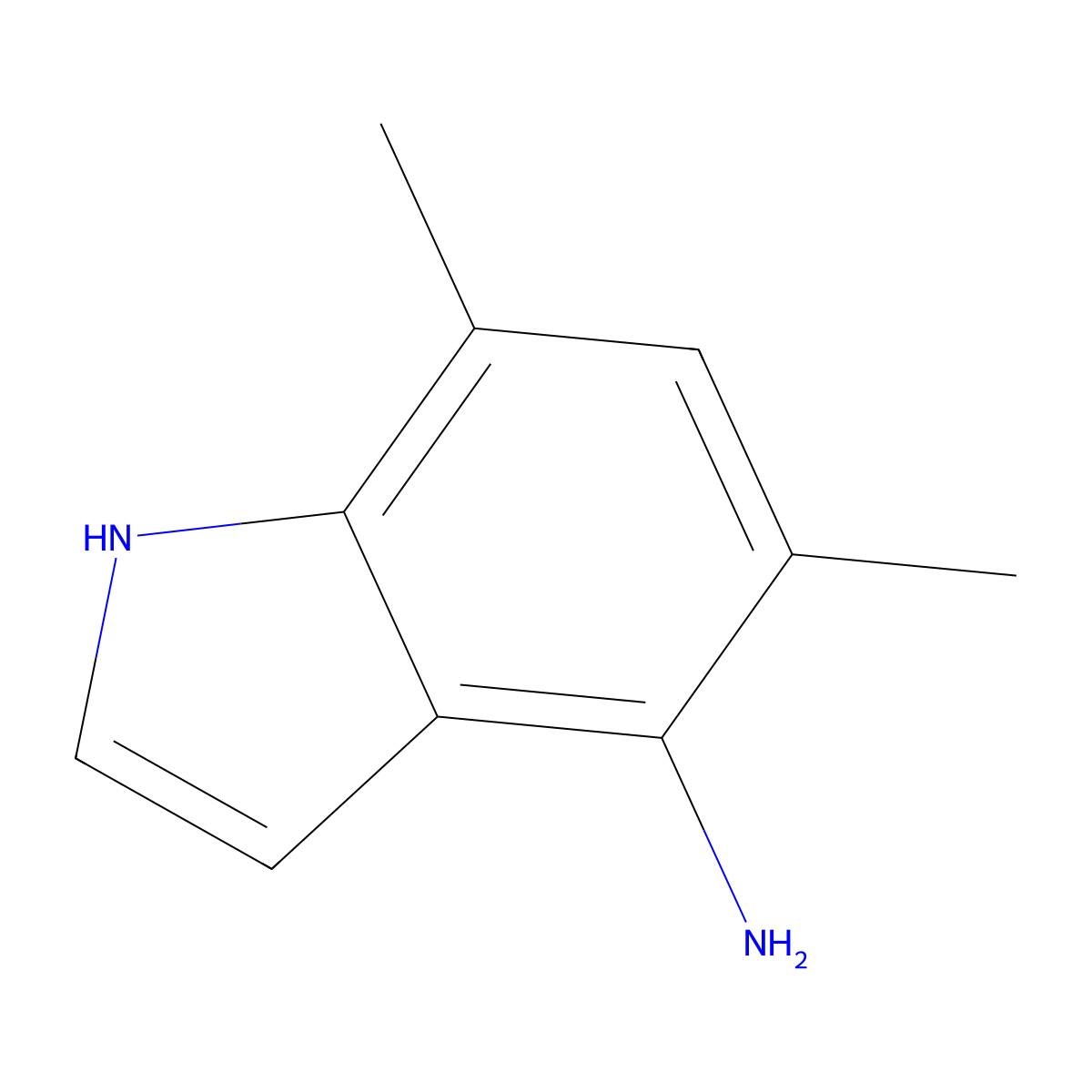 5,7-dimethyl-1H-indol-4-amine molecular structure, CAS 1190320-92-3
