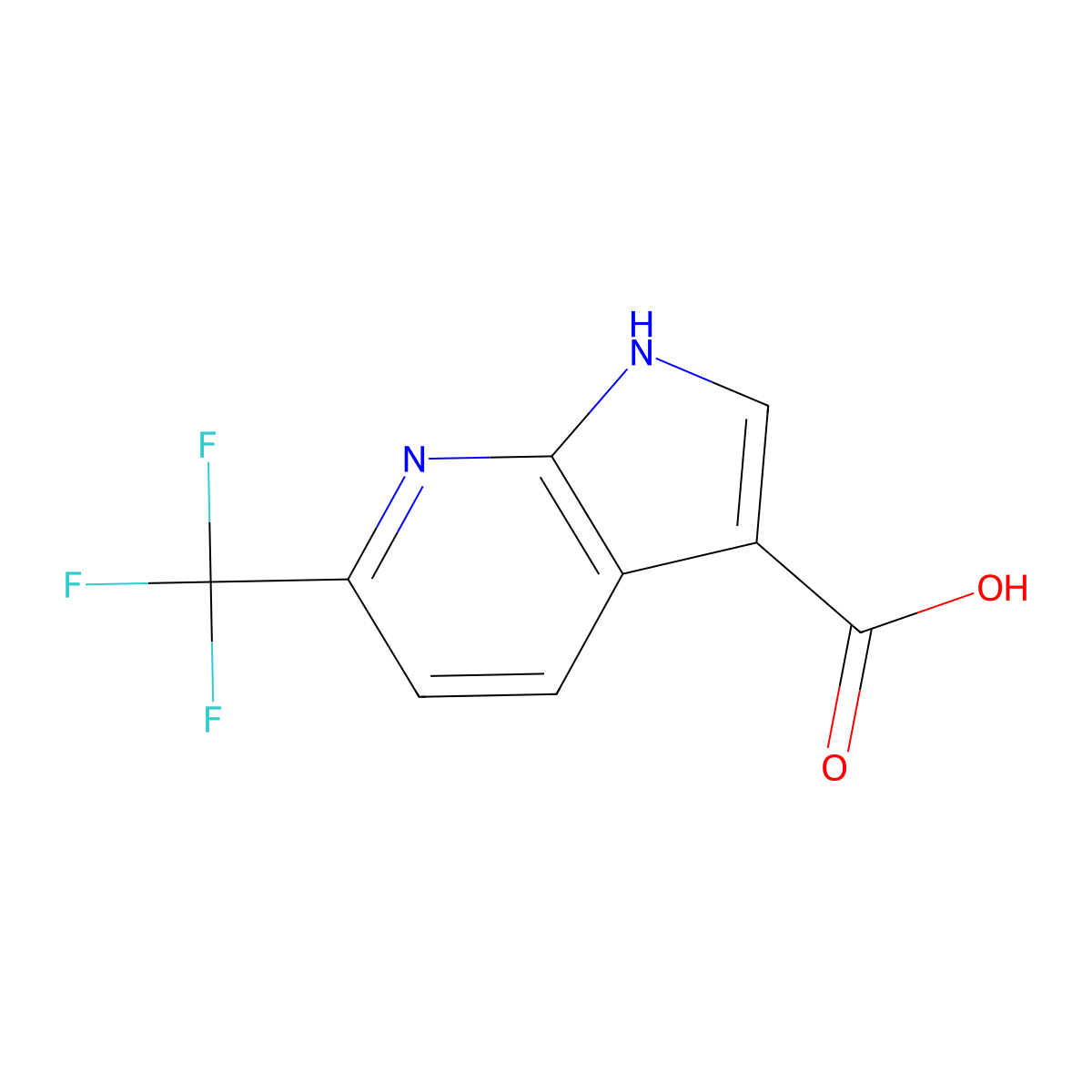 6-(Trifluoromethyl)-1H-pyrrolo[2,3-b]pyridine-3-carboxylic acid molecular structure, CAS 1190320-93-4