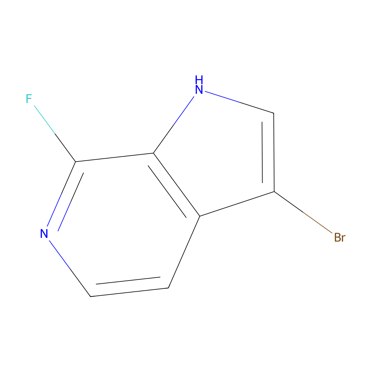 3-bromo-7-fluoro-1H-pyrrolo[2,3-c]pyridine molecular structure, CAS 1190320-95-6
