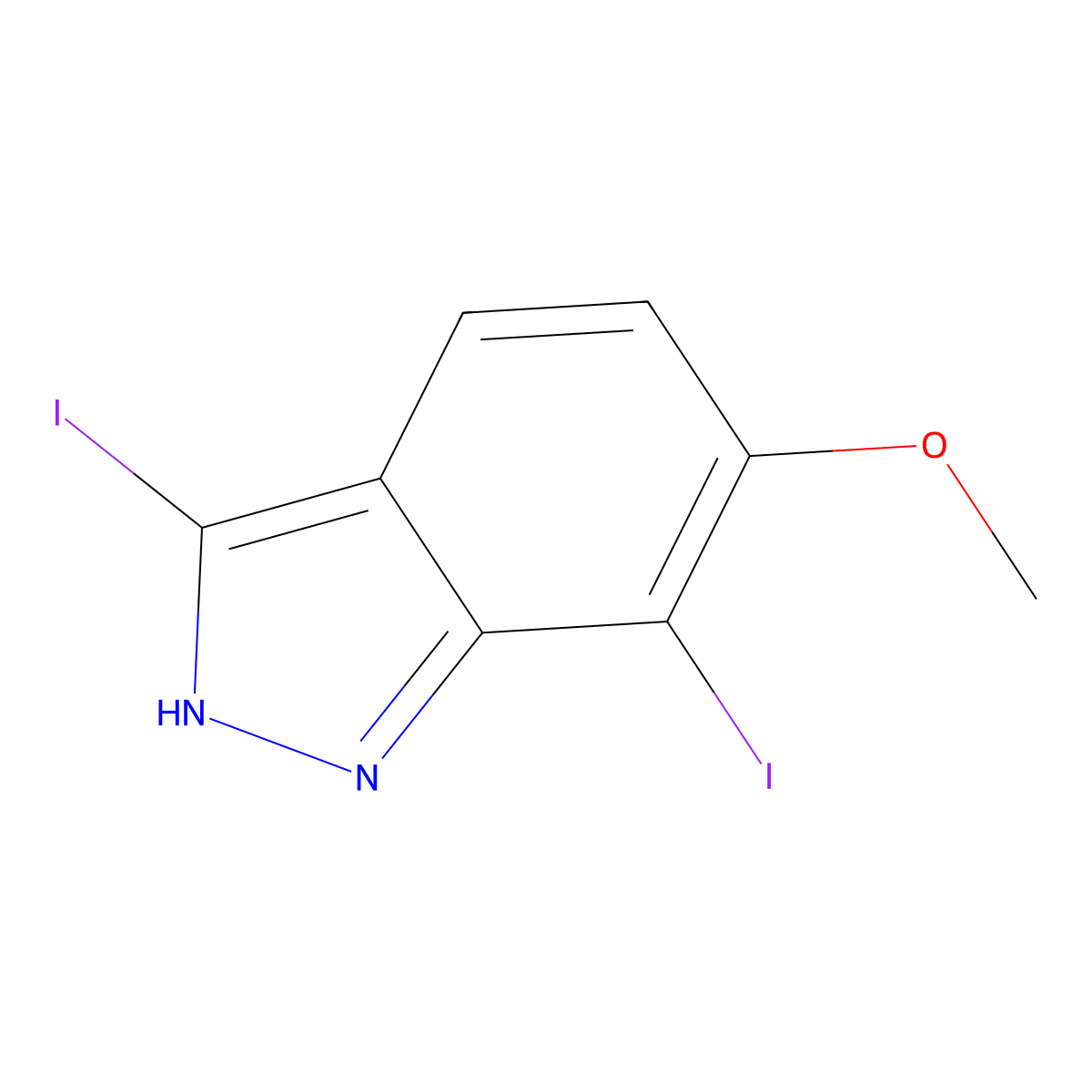 3,7-Diiodo-6-methoxy-1H-indazole molecular structure, CAS 1190321-03-9