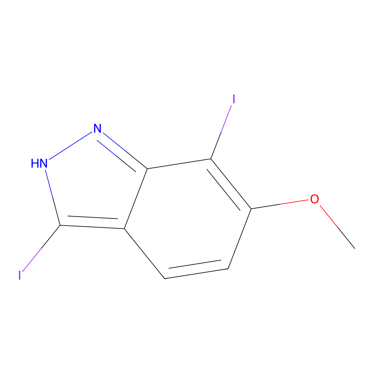 3,7-Diiodo-6-methoxy-1H-indazole molecular structure, CAS 1190321-03-9
