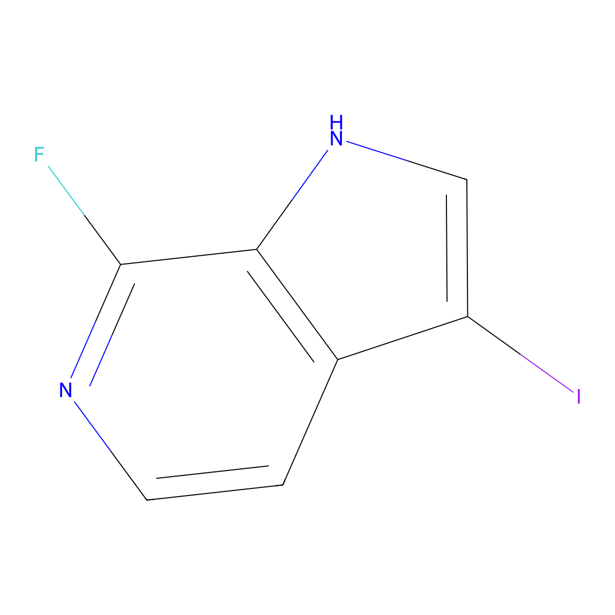 7-fluoro-3-iodo-1H-pyrrolo[2,3-c]pyridine molecular structure, CAS 1190321-05-1