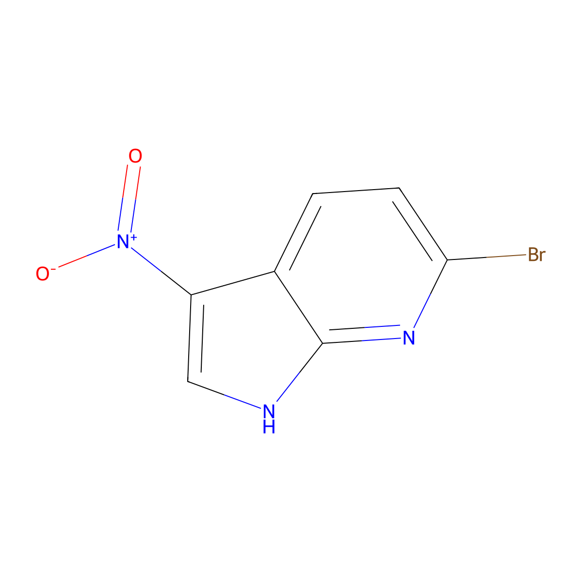6-bromo-3-nitro-1H-pyrrolo[2,3-b]pyridine molecular structure, CAS 1190321-12-0