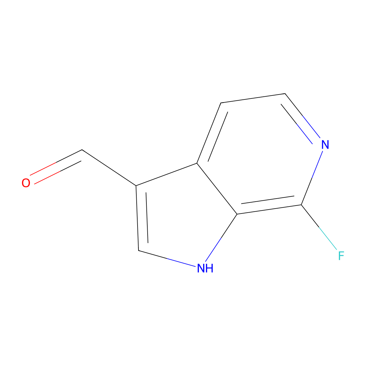 7-Fluoro-1H-pyrrolo[2,3-c]pyridine-3-carbaldehyde molecular structure, CAS 1190321-14-2