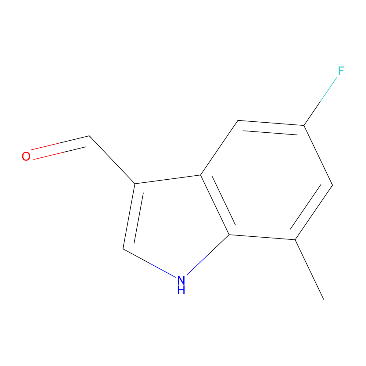 5-Fluoro-7-methyl-1H-indole-3-carbaldehyde molecular structure, CAS 1190321-22-2