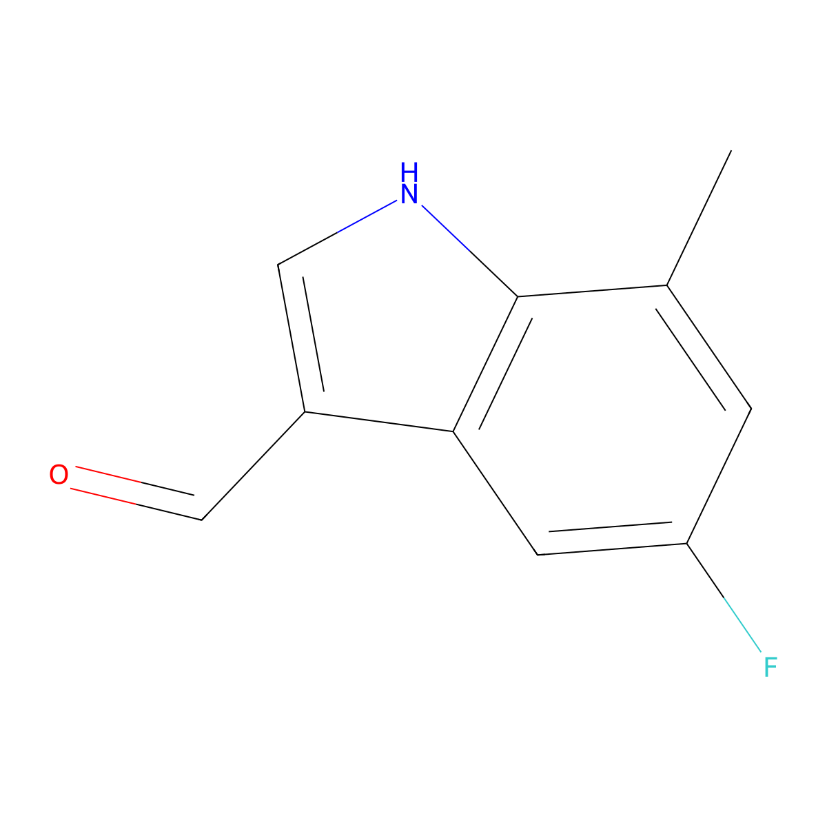 5-Fluoro-7-methyl-1H-indole-3-carbaldehyde molecular structure, CAS 1190321-22-2