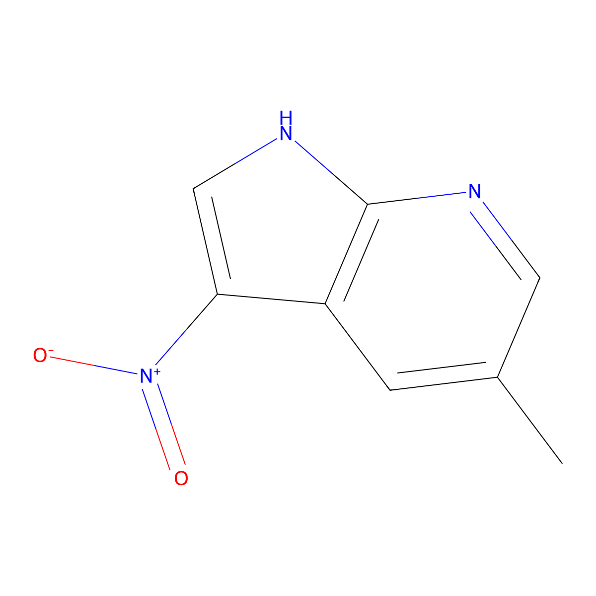 5-methyl-3-nitro-1H-pyrrolo[2,3-b]pyridine molecular structure, CAS 1190321-24-4