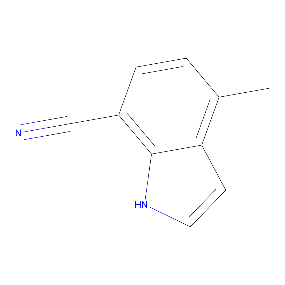 4-methyl-1H-indole-7-carbonitrile molecular structure, CAS 1190321-28-8