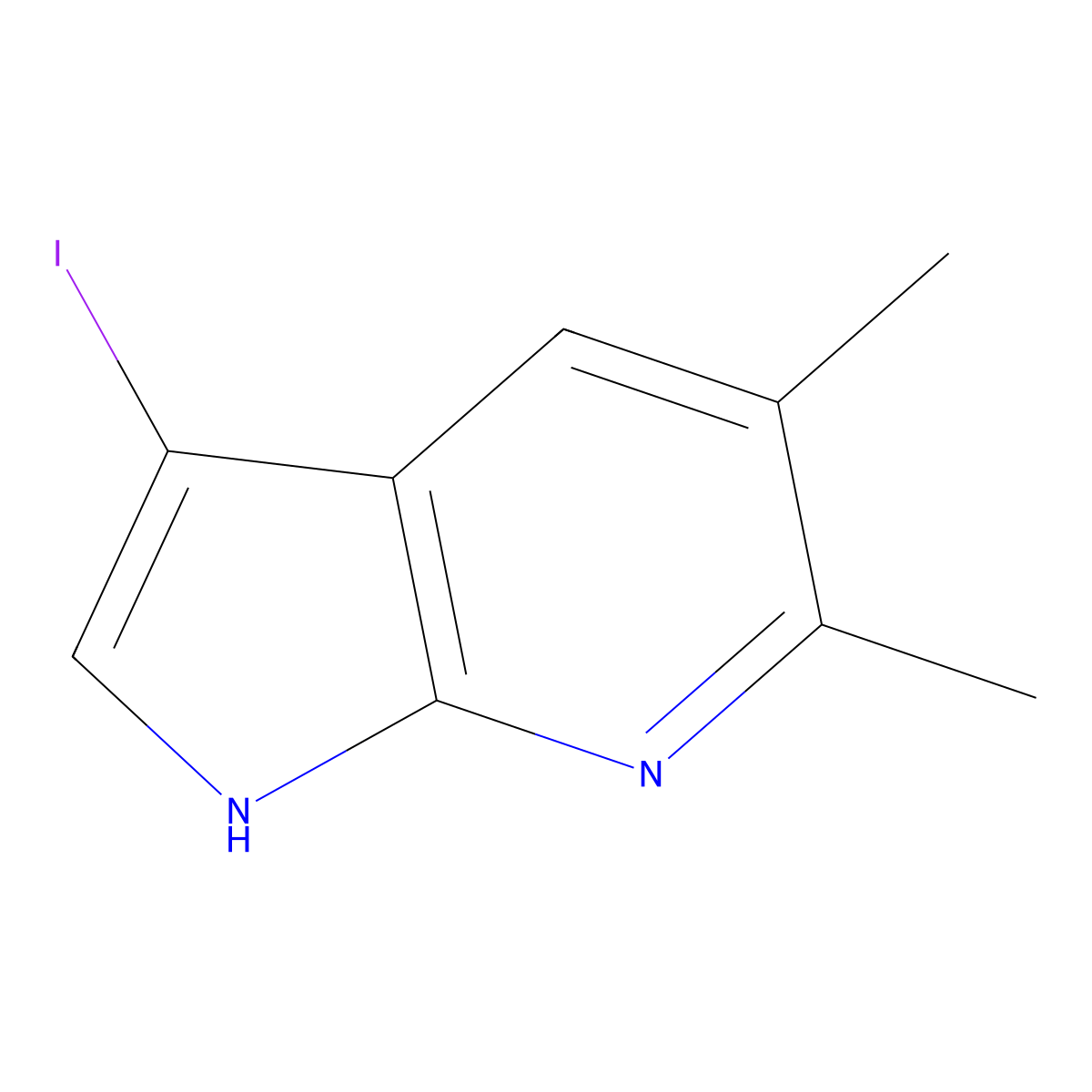 3-Iodo-5,6-dimethyl-1H-pyrrolo[2,3-b]pyridine molecular structure, CAS 1190321-33-5