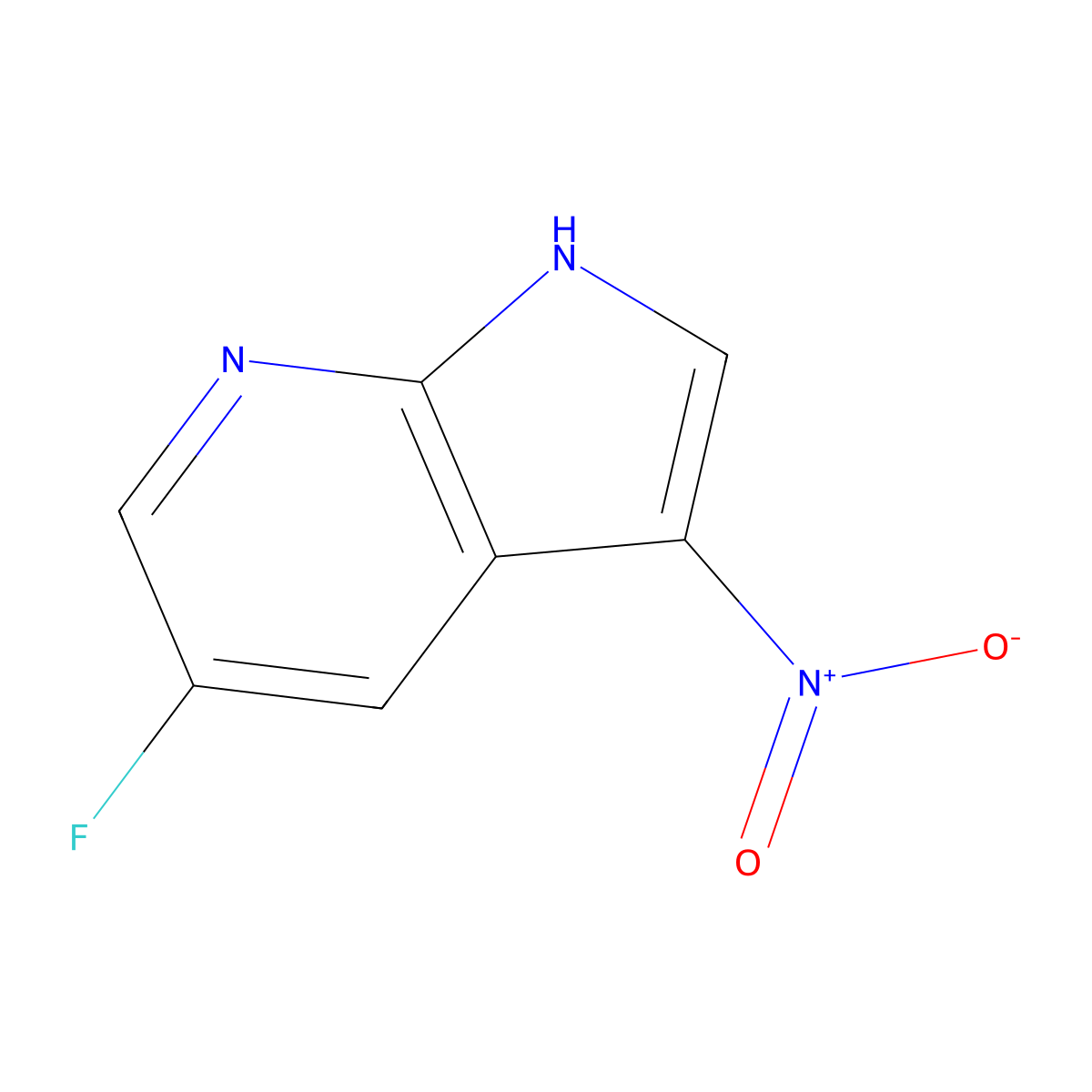 5-fluoro-3-nitro-1H-pyrrolo[2,3-b]pyridine molecular structure, CAS 1190321-45-9