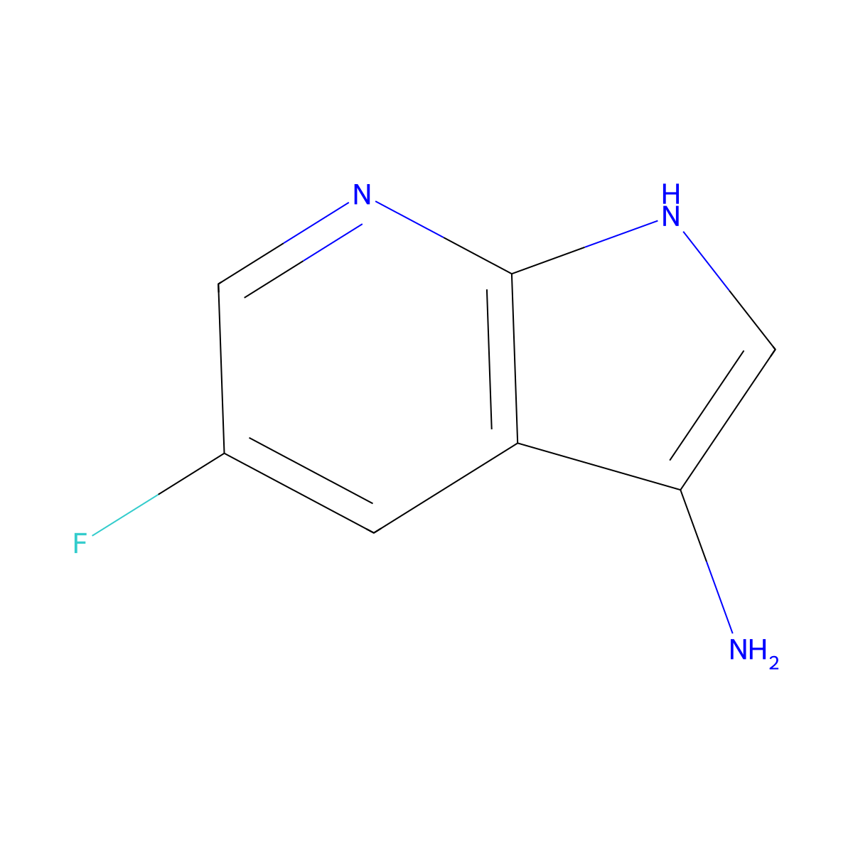 5-fluoro-1H-pyrrolo[2,3-b]pyridin-3-amine molecular structure, CAS 1190321-56-2