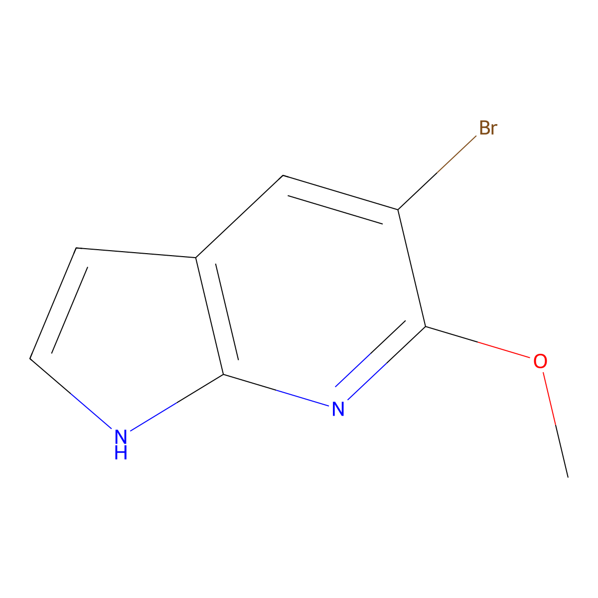 5-Bromo-6-methoxy-1H-pyrrolo[2,3-b]pyridine molecular structure, CAS 1190321-63-1