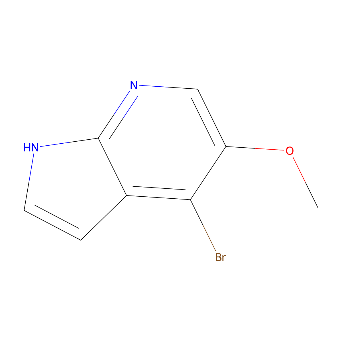 4-Bromo-5-methoxy-1H-pyrrolo[2,3-b]pyridine molecular structure, CAS 1190321-71-1