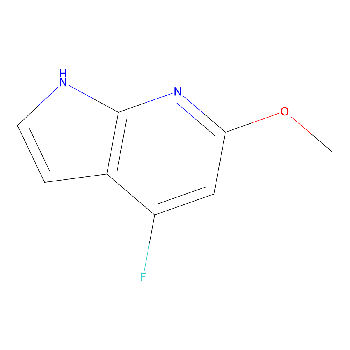 4-Fluoro-6-methoxy-1H-pyrrolo[2,3-b]pyridine molecular structure, CAS 1190321-87-9