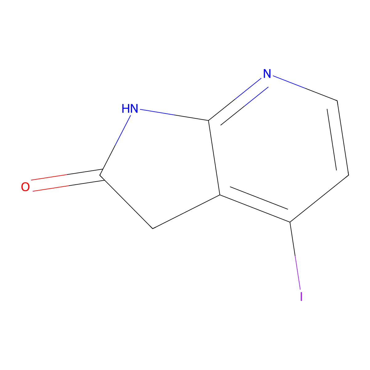 4-iodo-1H,2H,3H-pyrrolo[2,3-b]pyridin-2-one molecular structure, CAS 1190321-89-1