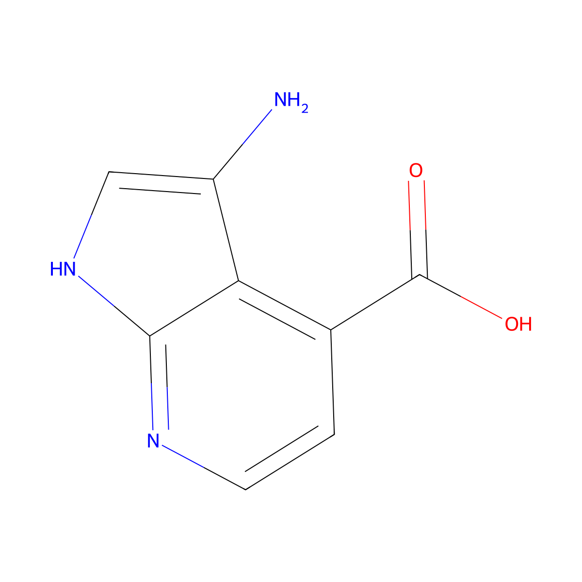 3-amino-1H-pyrrolo[2,3-b]pyridine-4-carboxylic acid molecular structure, CAS 1190321-98-2