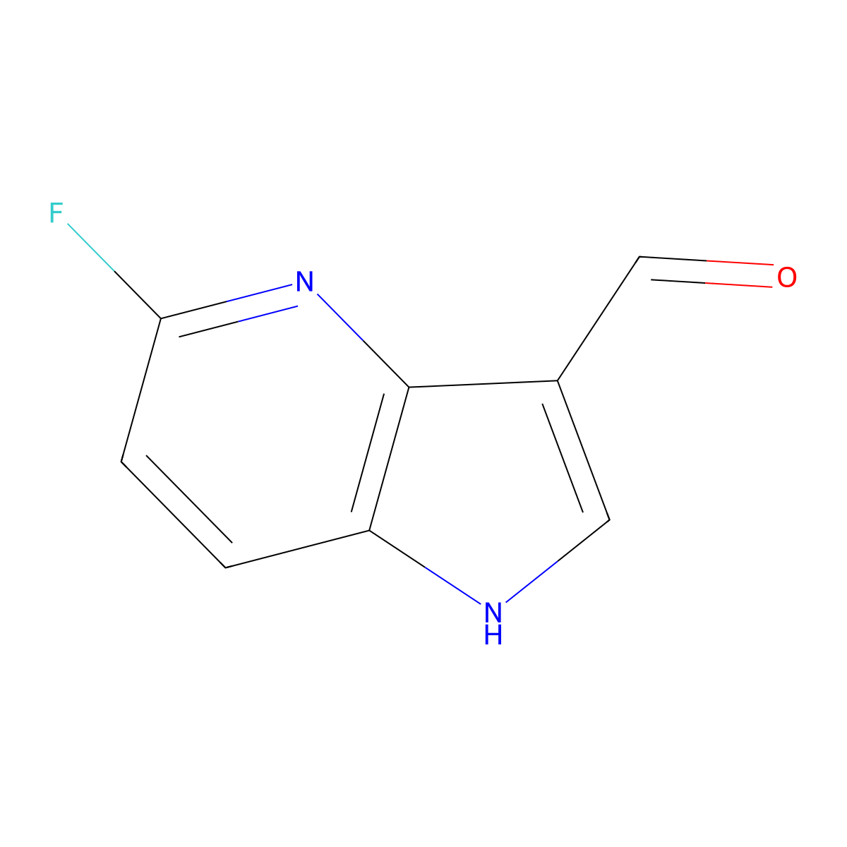 5-Fluoro-1H-pyrrolo[3,2-b]pyridine-3-carbaldehyde molecular structure, CAS 1190322-05-4