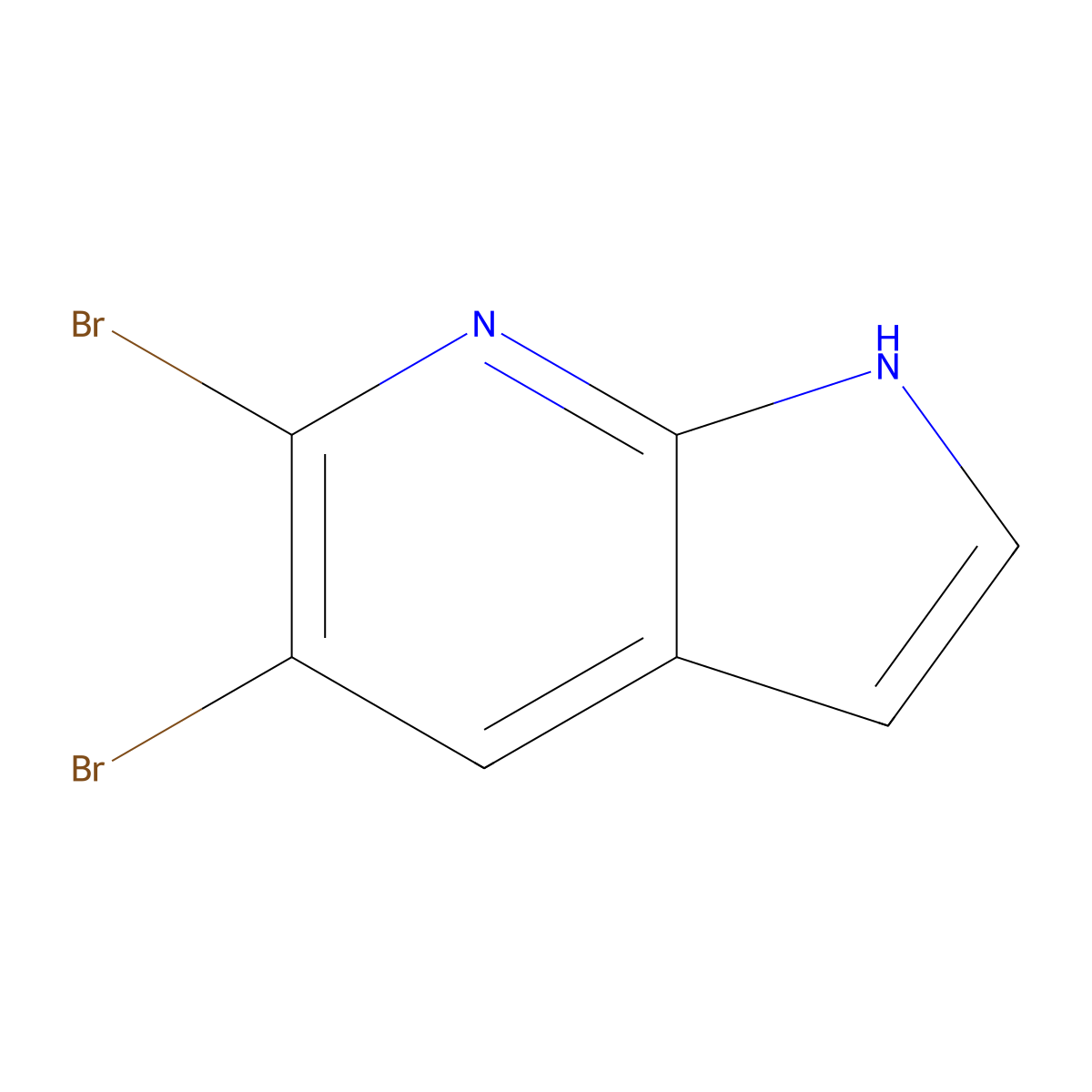 5,6-dibromo-1H-pyrrolo[2,3-b]pyridine molecular structure, CAS 1190322-07-6