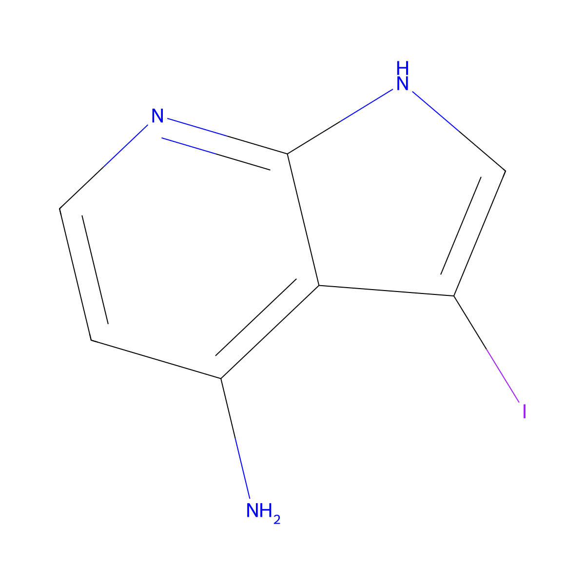 3-Iodo-1H-pyrrolo[2,3-b]pyridin-4-amine molecular structure, CAS 1190322-08-7