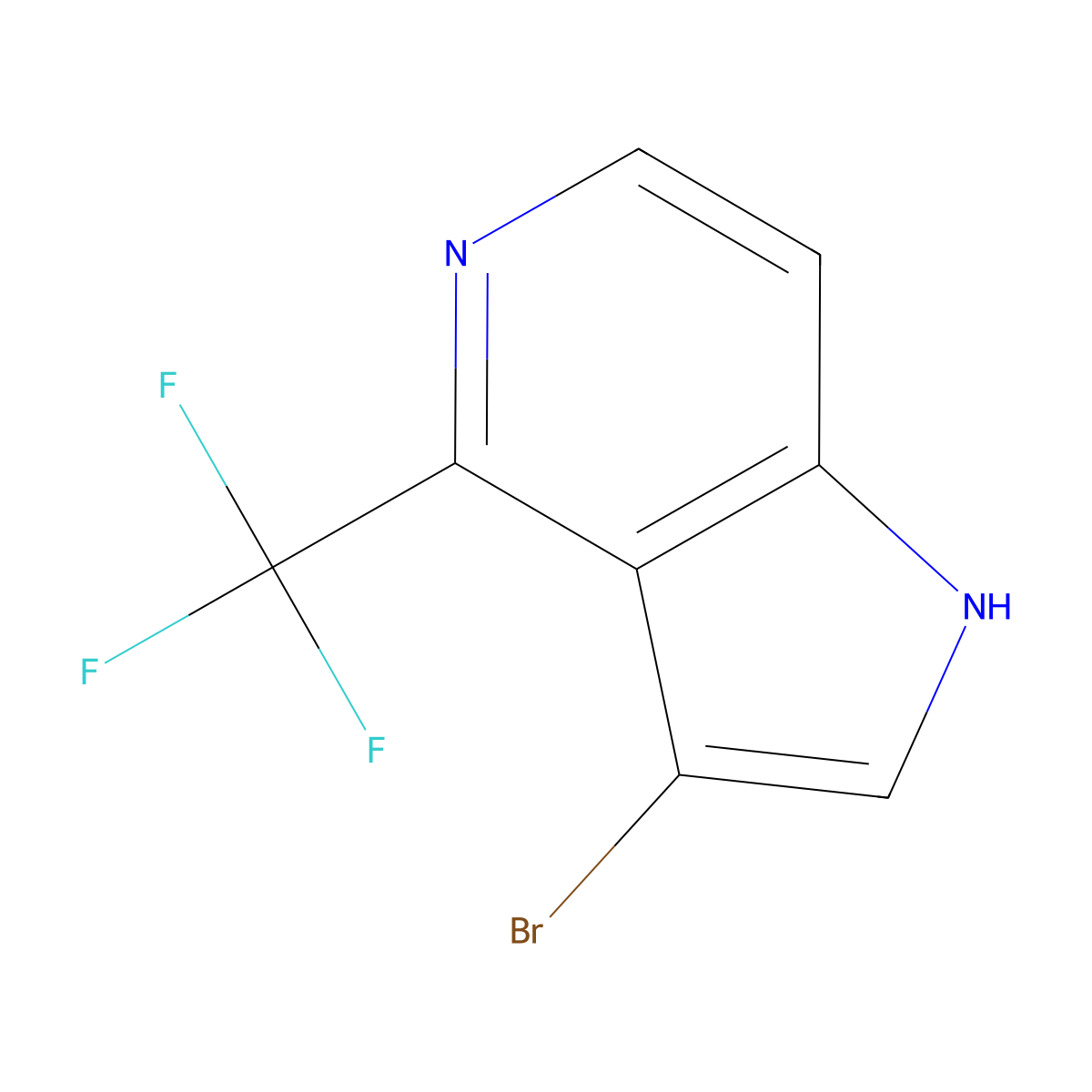 3-bromo-4-(trifluoromethyl)-1H-pyrrolo[3,2-c]pyridine molecular structure, CAS 1190322-09-8
