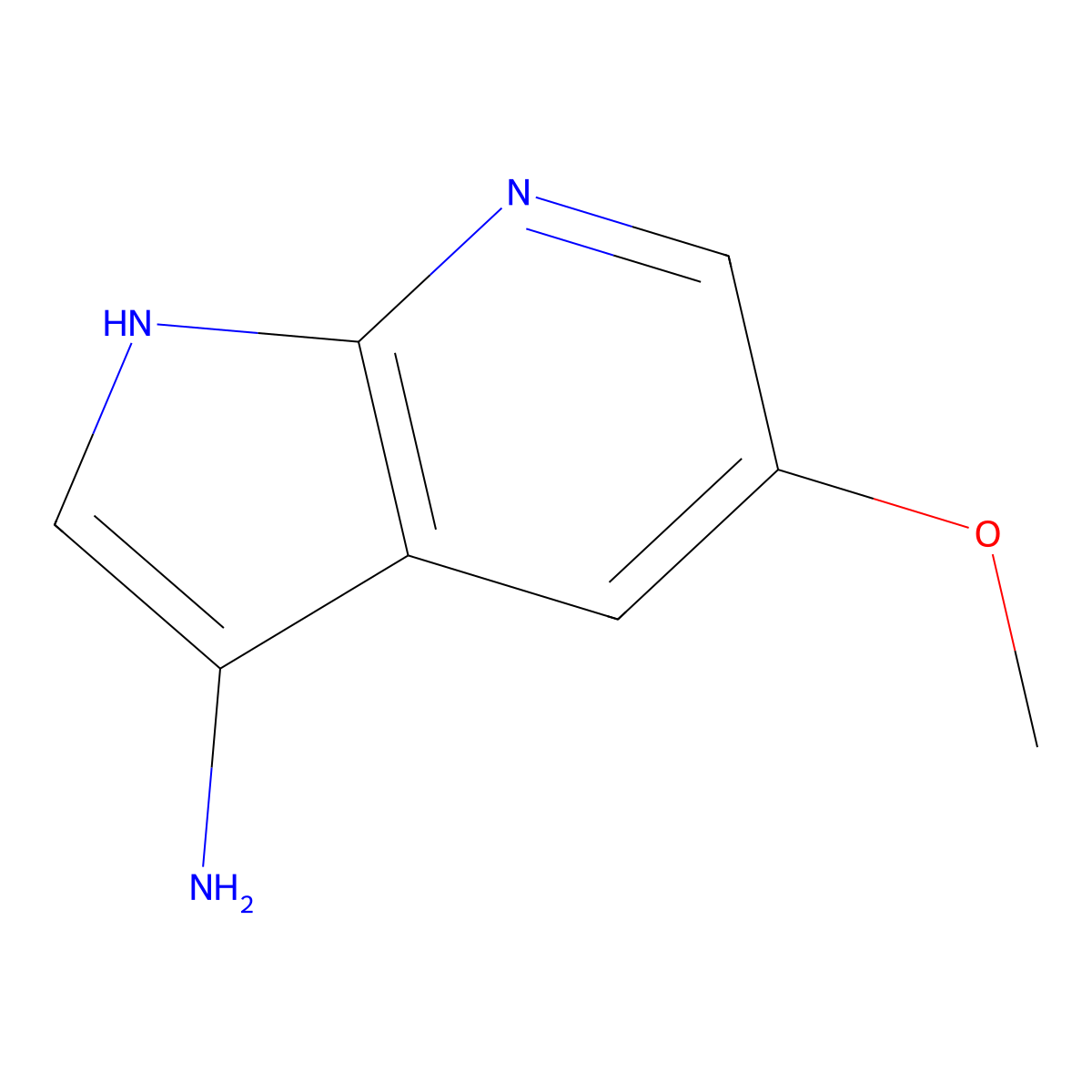 5-methoxy-1H-pyrrolo[2,3-b]pyridin-3-amine molecular structure, CAS 1190322-20-3