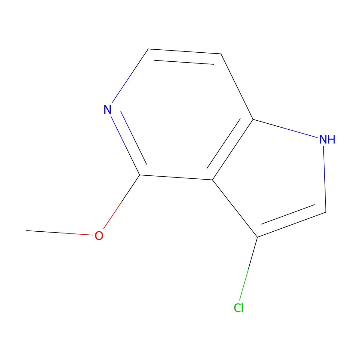3-chloro-4-methoxy-1H-pyrrolo[3,2-c]pyridine molecular structure, CAS 1190322-21-4