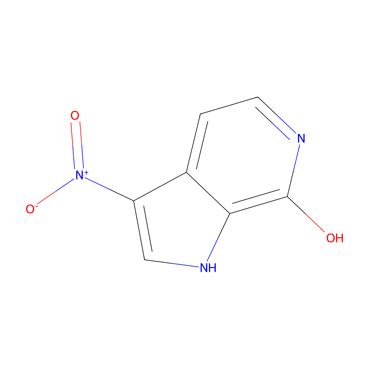 3-Nitro-1H-pyrrolo[2,3-c]pyridin-7-ol molecular structure, CAS 1190322-25-8