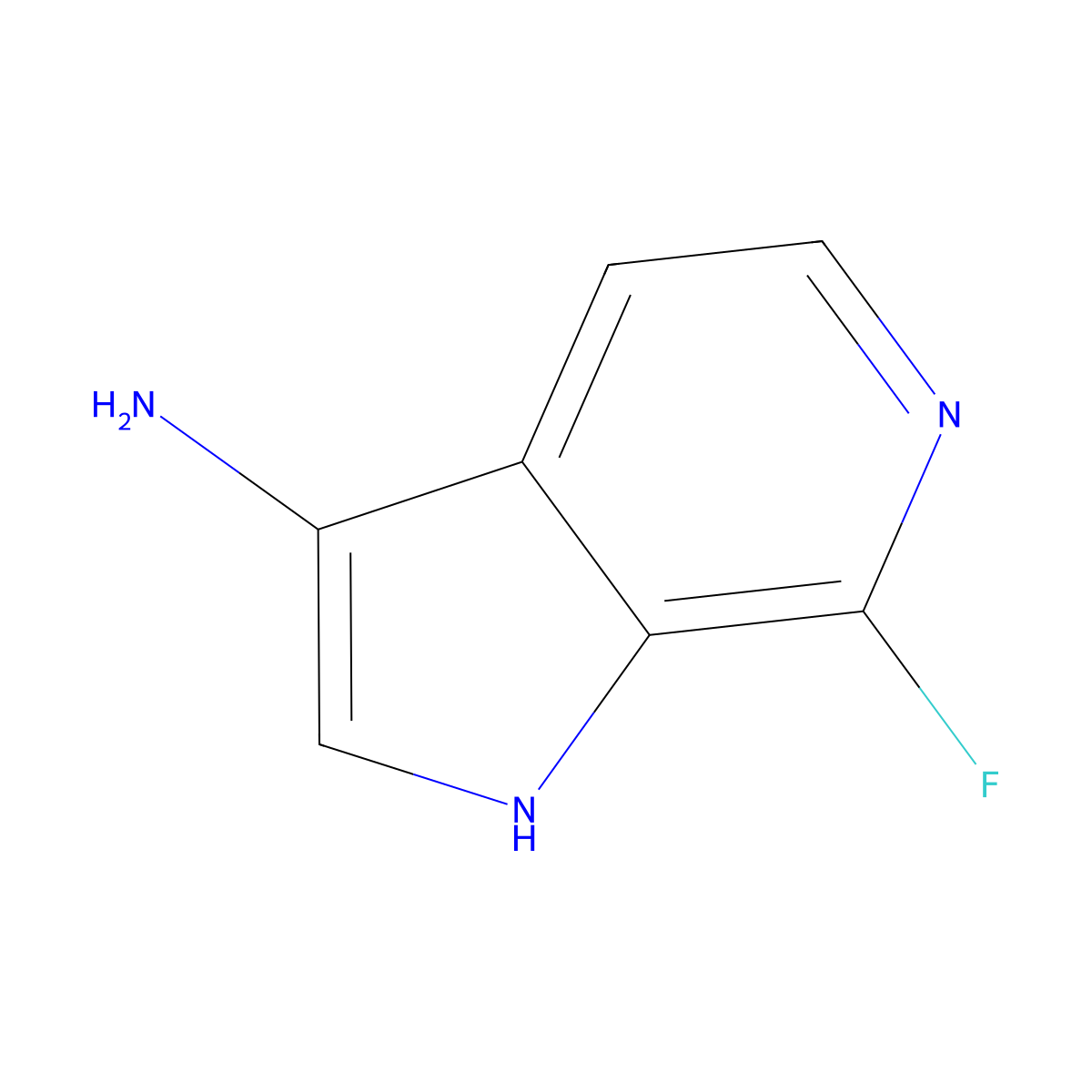 7-fluoro-1H-pyrrolo[2,3-c]pyridin-3-amine molecular structure, CAS 1190322-29-2