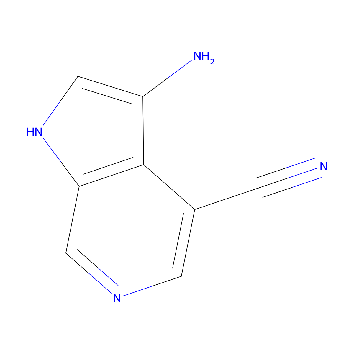 3-amino-1H-pyrrolo[2,3-c]pyridine-4-carbonitrile molecular structure, CAS 1190322-35-0