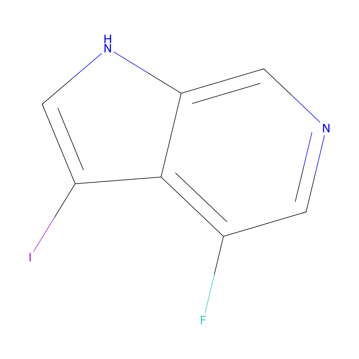 4-fluoro-3-iodo-1H-pyrrolo[2,3-c]pyridine molecular structure, CAS 1190322-38-3