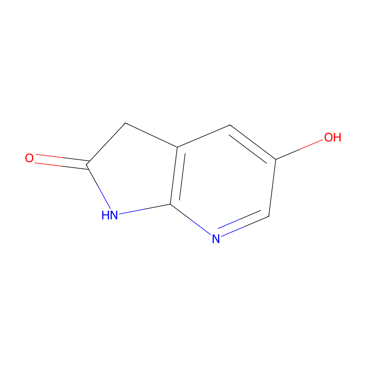 5-hydroxy-1H,2H,3H-pyrrolo[2,3-b]pyridin-2-one molecular structure, CAS 1190322-41-8