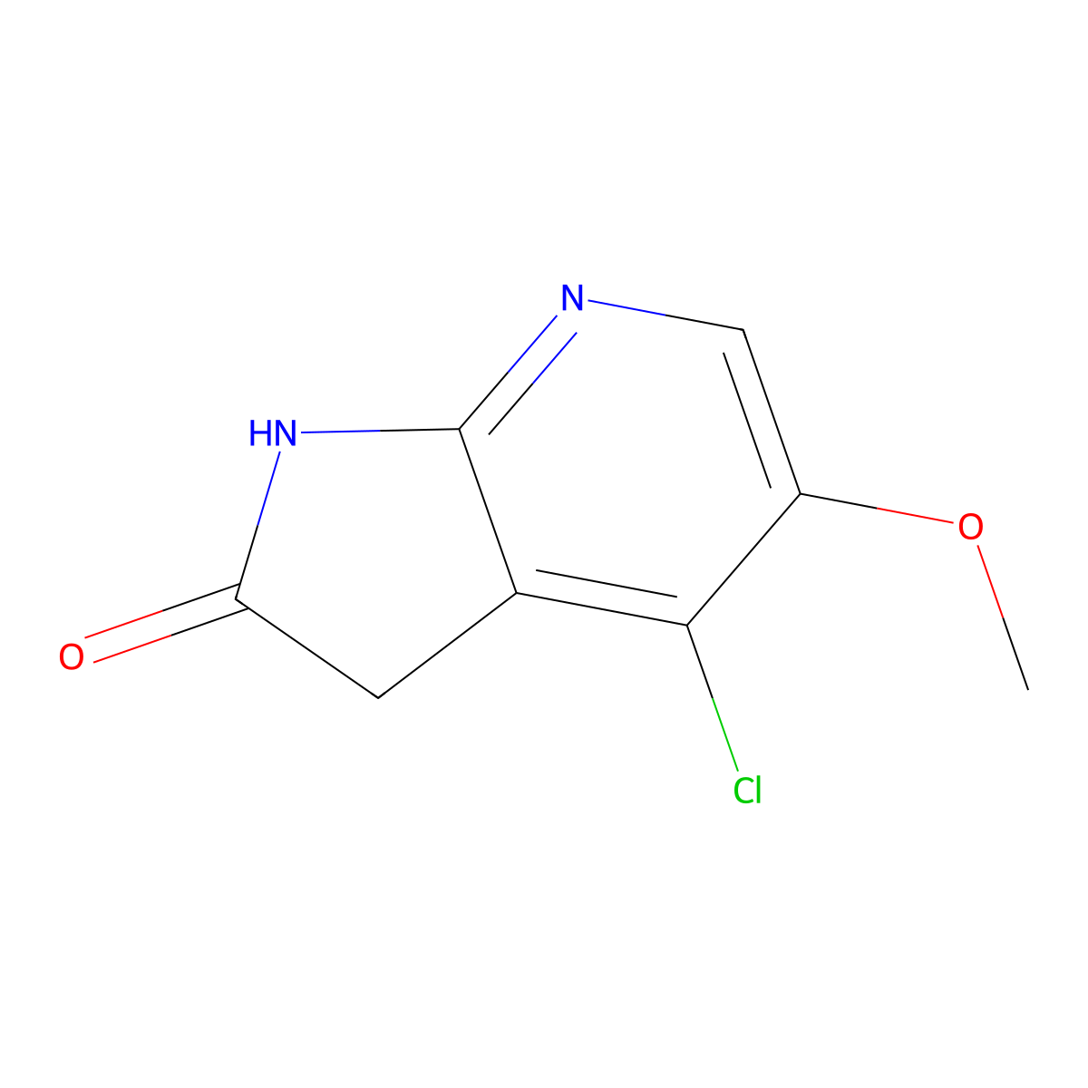 4-Chloro-5-methoxy-7-aza-2-oxindole molecular structure, CAS 1190322-44-1