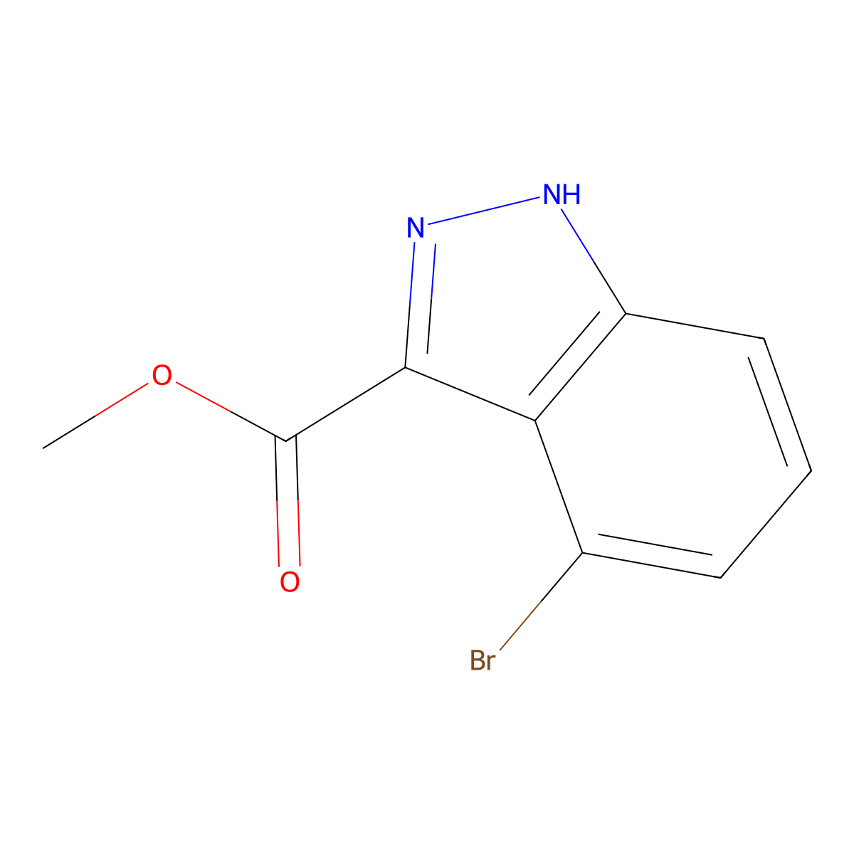 Methyl 4-bromo-1H-indazole-3-carboxylate molecular structure, CAS 1190322-47-4