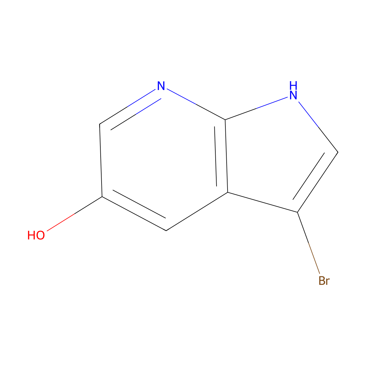 3-bromo-1H-pyrrolo[2,3-b]pyridin-5-ol molecular structure, CAS 1190322-52-1