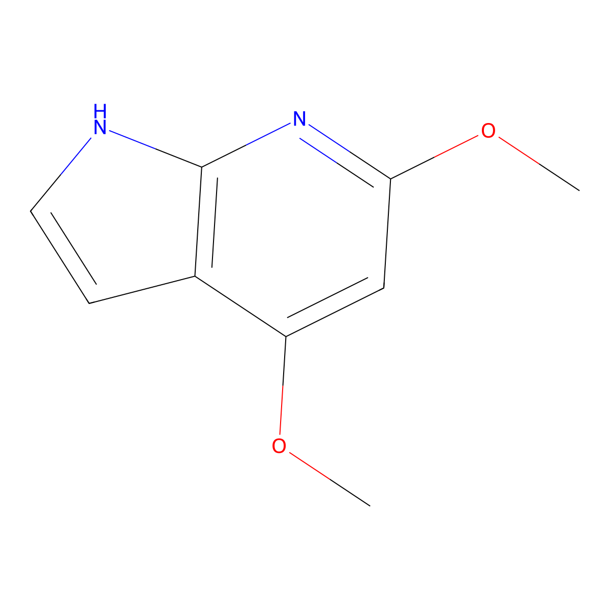 4,6-dimethoxy-1H-pyrrolo[2,3-b]pyridine molecular structure, CAS 1190322-53-2