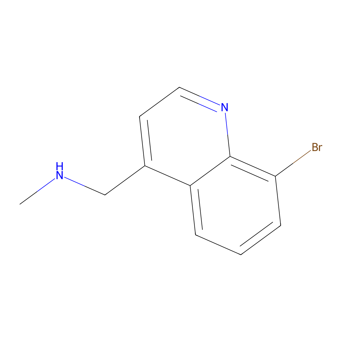 ((8-Bromoquinolin-4-yl)methyl)(methyl)amine molecular structure, CAS 1190322-58-7